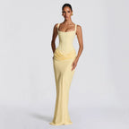 Women's Deep V-Neck Maxi Dress – Fitted Occasion Dress