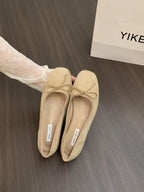 Women's Ballet Flats with Decorative Bow and Soft Insole