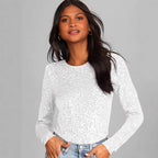 Women's Sequin Bodysuit – Sparkle Long Sleeve Party Bodysuit