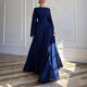 Women's Bell Sleeve Maxi Dress – Tiered Evening Dress