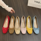 Women's Ballet Flats with Decorative Bow and Soft Insole