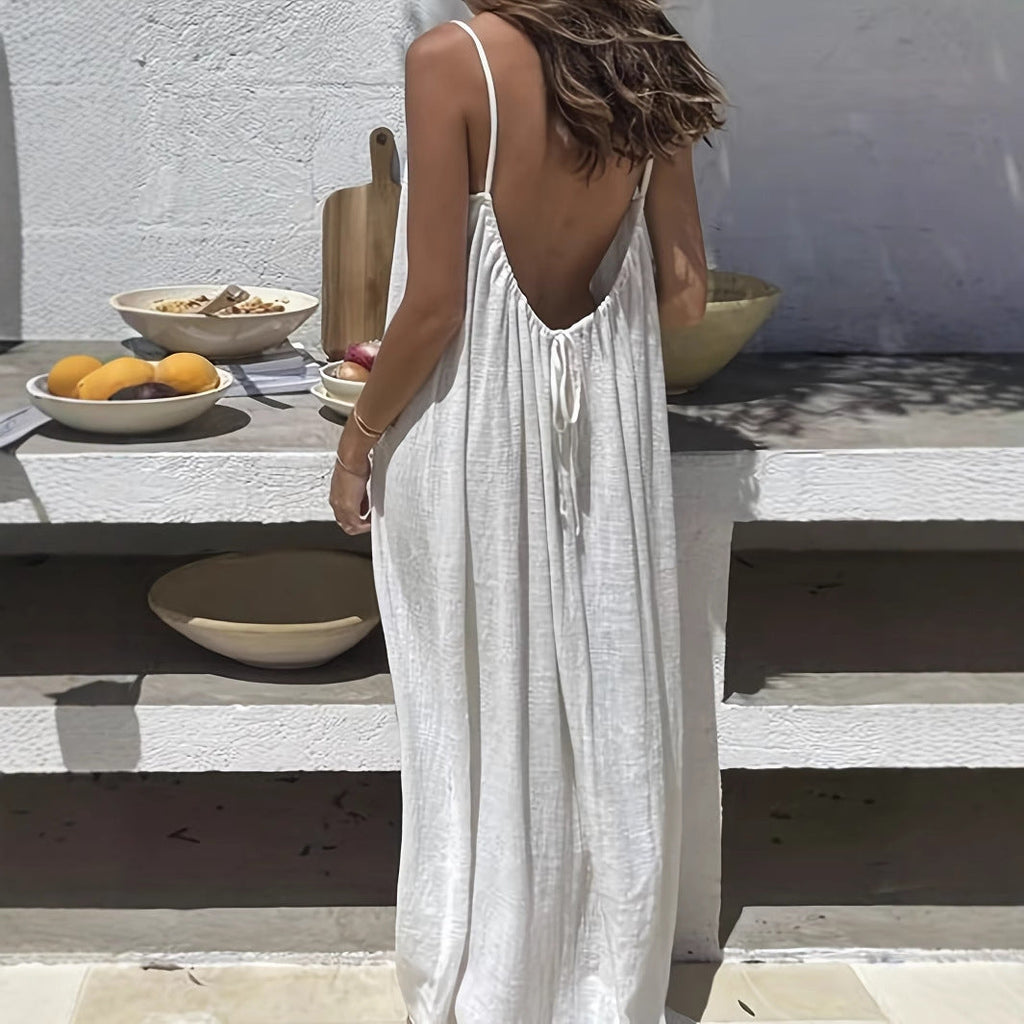 Women's Spaghetti Strap Dress – Flowy Sleeveless Summer Dress