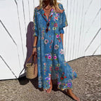 Women's Floral Maxi Dress – Relaxed Flowy Summer Dress