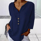 Women's Button Front Shirt Blouse – Relaxed Collared Everyday Blouse