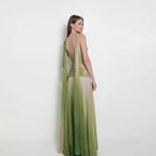 Women's Gradient Maxi Dress – Strappy Flowing Formal Evening Dress