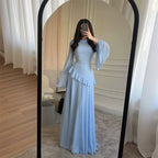 Women's Bell Sleeve Maxi Dress – Tiered Evening Dress