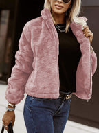 Women's Sherpa Bomber Jacket – Cozy Zip-Up Jacket