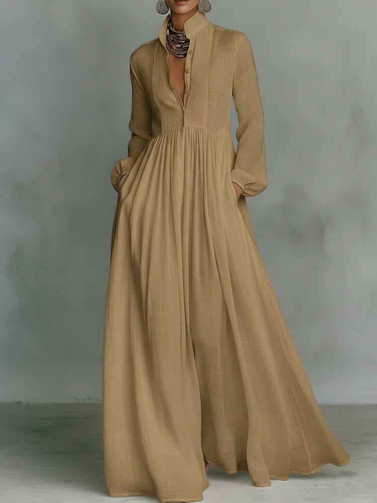 Women's Flowy Maxi Dress – V-Neck Summer Occasion Dress