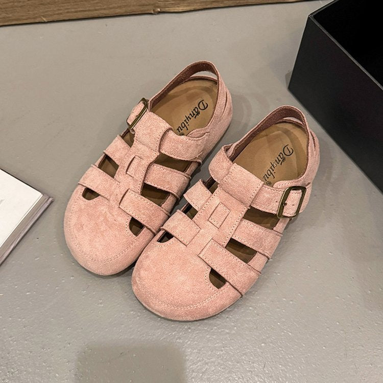 Women's Strappy Sandals with Buckle Closure and Cushioned Footbed