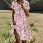 Women's Summer Midi Dress – Flowy Relaxed Fit Dress