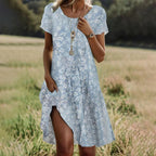 Women's Summer Midi Dress – Flowy Relaxed Fit Dress
