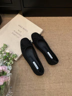 Women's Ballet Flats with Decorative Bow and Soft Insole