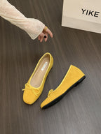 Women's Ballet Flats with Decorative Bow and Soft Insole
