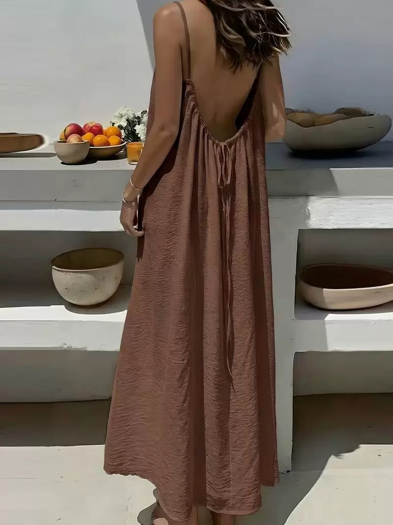Women's Spaghetti Strap Dress – Flowy Sleeveless Summer Dress