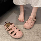 Women's Strappy Sandals with Buckle Closure and Cushioned Footbed