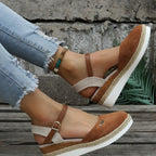 Women's Wedge Sandals with Braided Upper and Slip-Resistant Sole