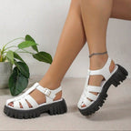 Women's Platform Sandals with Thick Sole and Adjustable Buckle