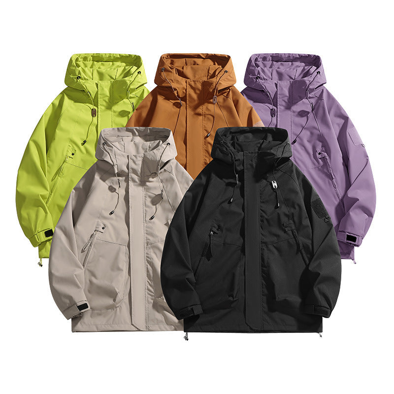 Women's Hooded Outdoor Jacket – Adjustable Lightweight Zip-Up Jacket