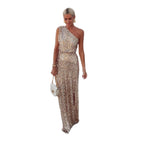 Women's Sparkly Evening Dress – Side Slit Dress