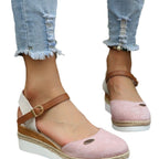 Women's Wedge Sandals with Braided Upper and Slip-Resistant Sole