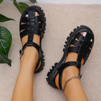 Women's Platform Sandals with Thick Sole and Adjustable Buckle