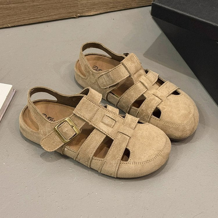 Women's Strappy Sandals with Buckle Closure and Cushioned Footbed