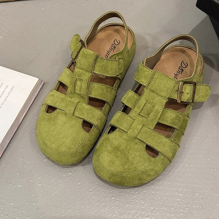 Women's Strappy Sandals with Buckle Closure and Cushioned Footbed