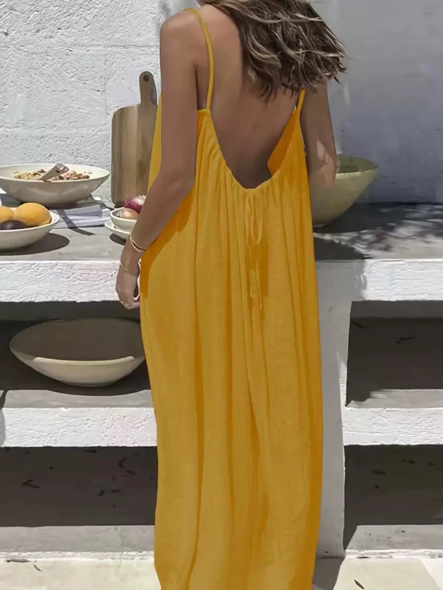 Women's Spaghetti Strap Dress – Flowy Sleeveless Summer Dress