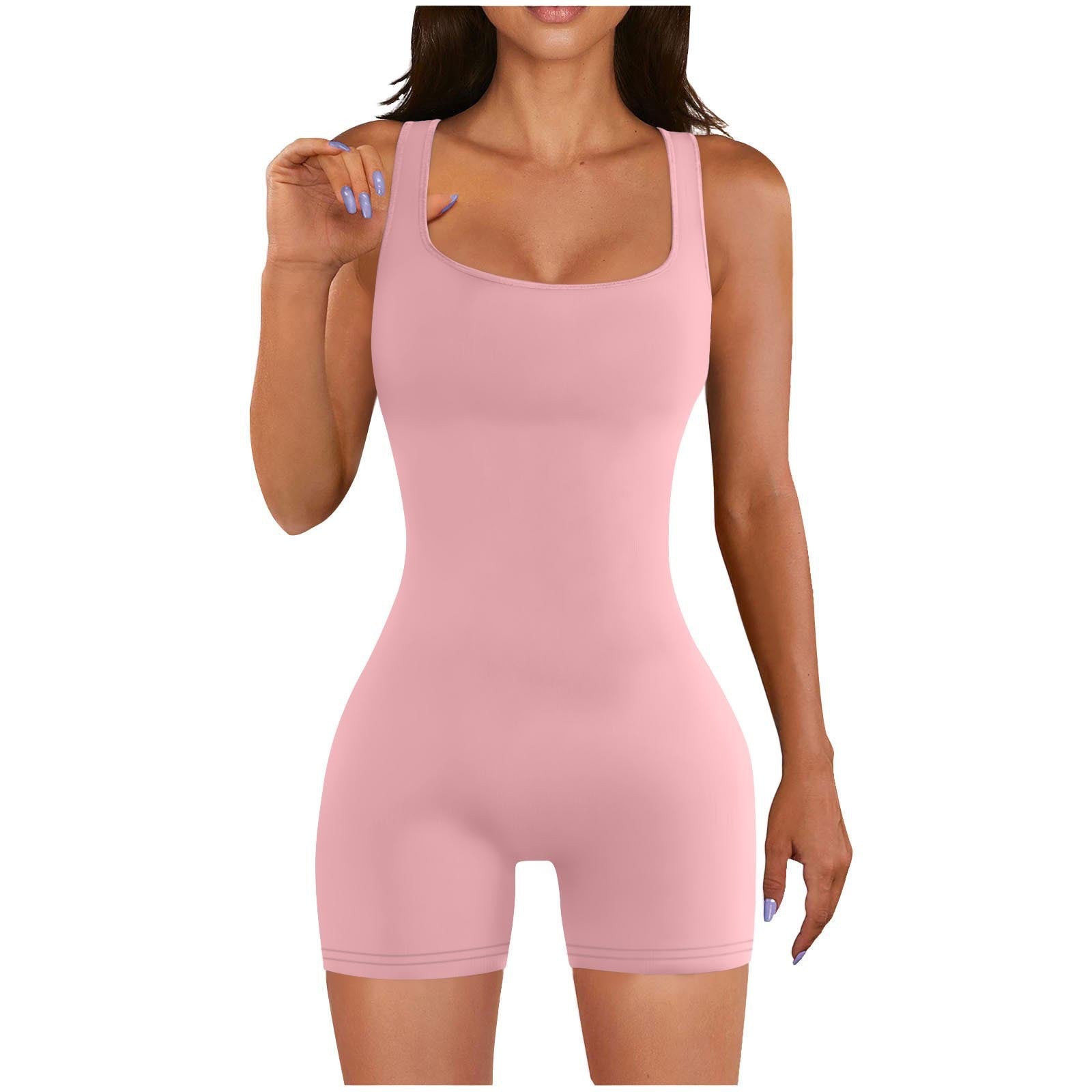 Women's Ribbed Square Neck Bodysuit – Wide Strap Fitted Active Bodysuit