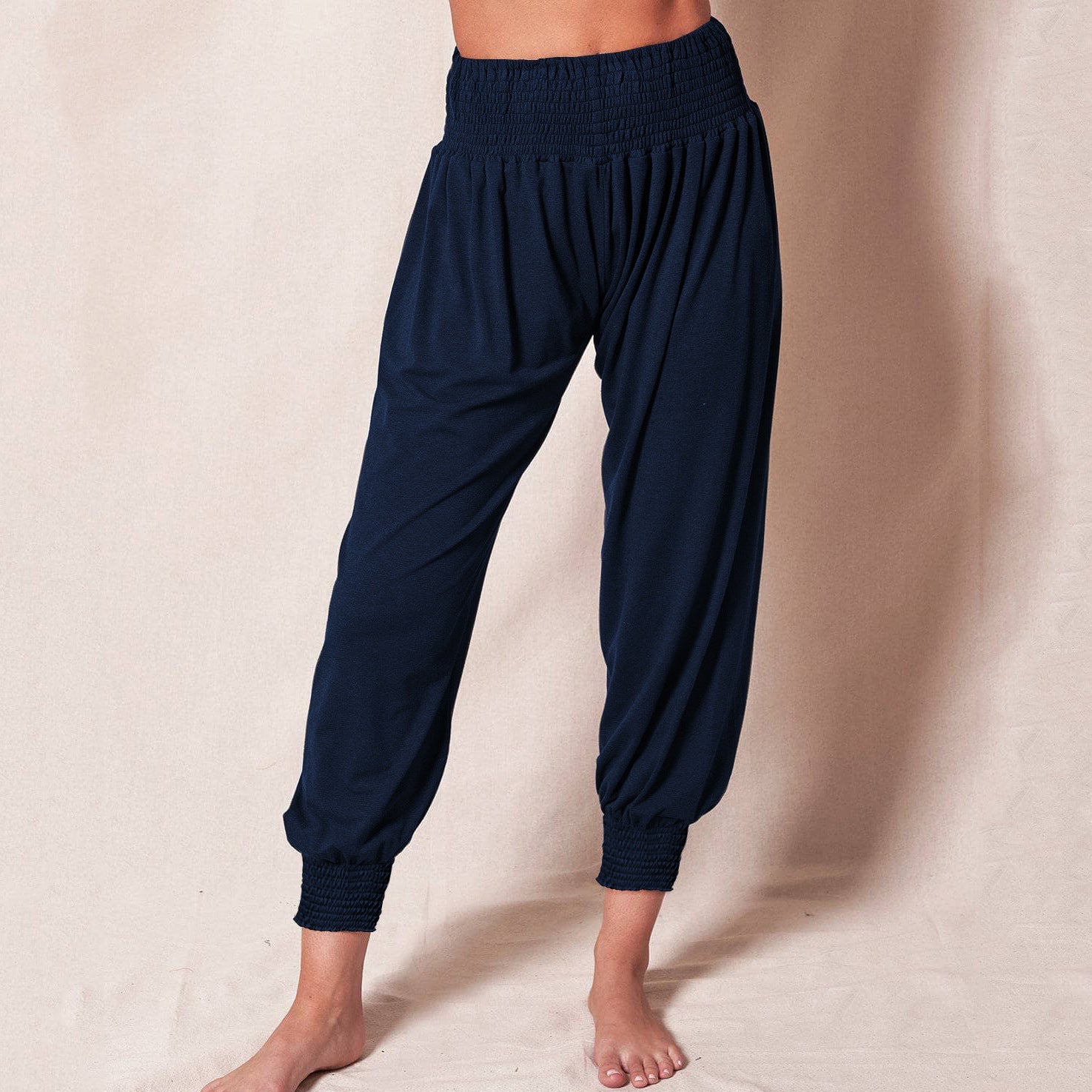 Women's Elastic Waist Jogger Pants – Relaxed Ankle Cuff Leisure Trousers