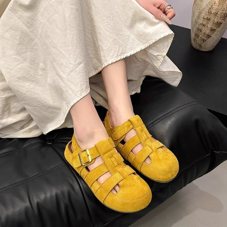 Women's Strappy Sandals with Buckle Closure and Cushioned Footbed