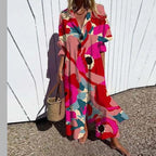 Women's Floral Maxi Dress – Relaxed Flowy Summer Dress