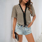Women's Puff Sleeve Bodysuit – V-Neck Fitted Statement Bodysuit