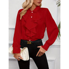 Women's Dressy Ruffle Blouse – Elegant Sleeve Blouse
