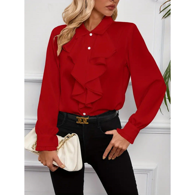 Women's Dressy Ruffle Blouse – Elegant Sleeve Blouse