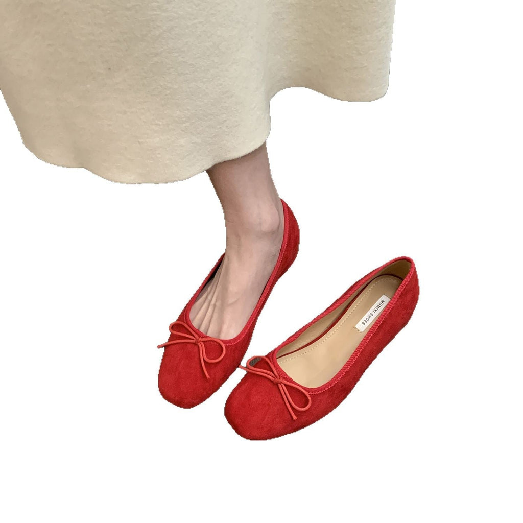 Women's Ballet Flats with Decorative Bow and Soft Insole