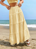Women's Ruffle Maxi Skirt – Flowing Summer Skirt – Cressida