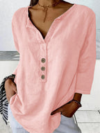 Women's Button Front Shirt Blouse – Relaxed Collared Everyday Blouse