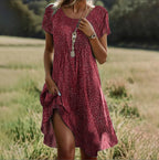 Women's Summer Midi Dress – Flowy Relaxed Fit Dress