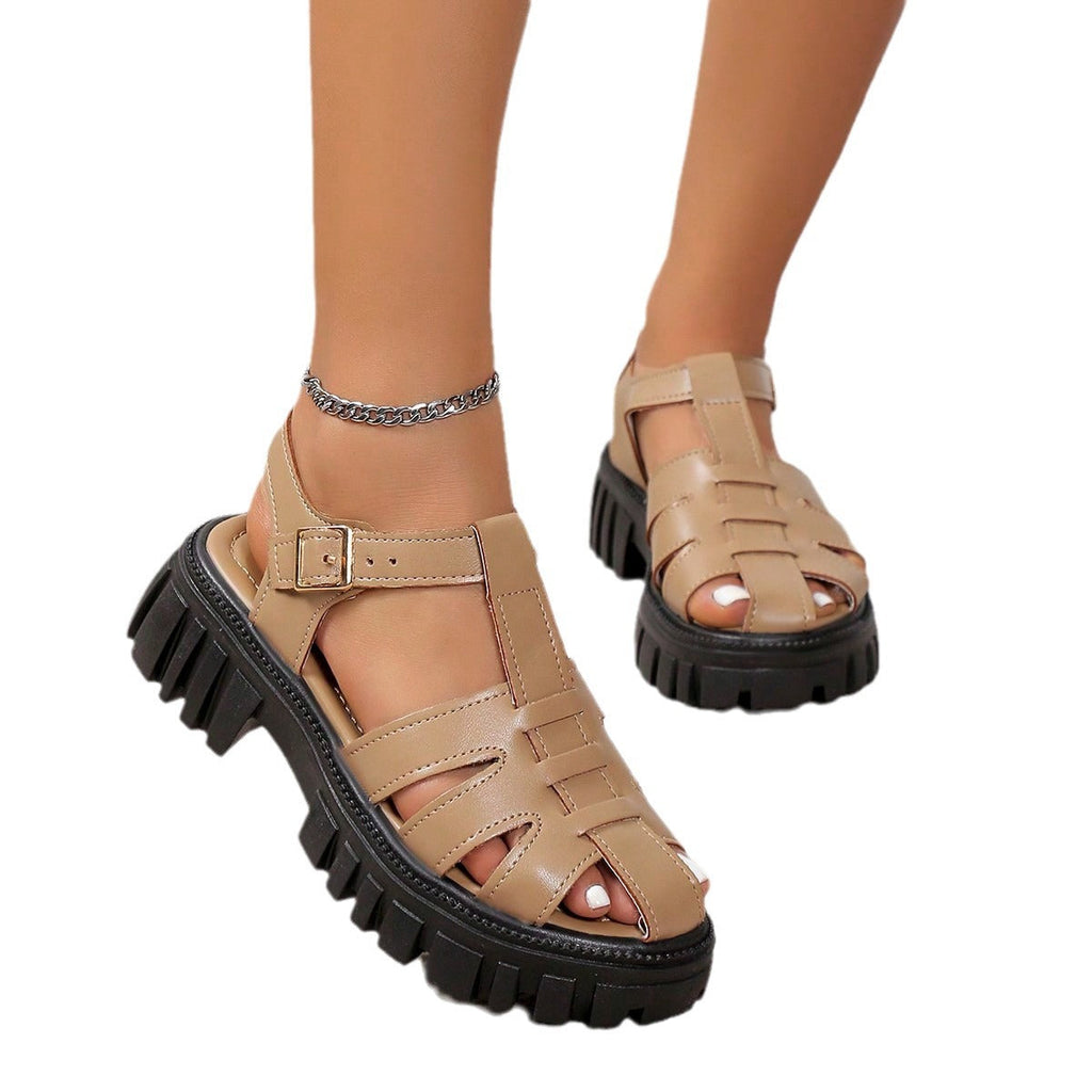 Women's Platform Sandals with Thick Sole and Adjustable Buckle