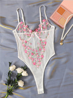 Women's Floral Embroidered Lingerie Set – Lace Bra & Matching Panty Set