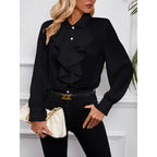 Women's Dressy Ruffle Blouse – Elegant Sleeve Blouse