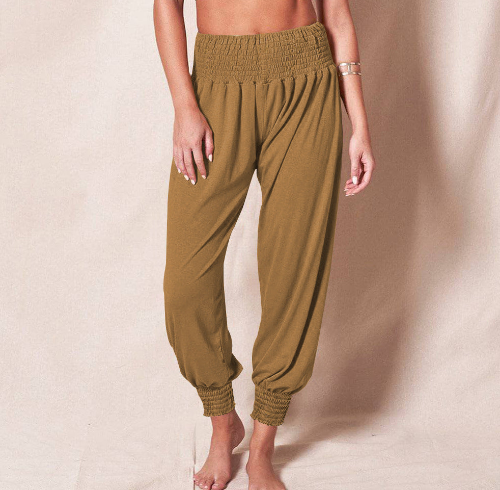 Women's Elastic Waist Jogger Pants – Relaxed Ankle Cuff Leisure Trousers