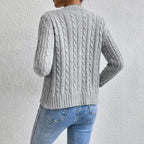 Women's Cable Knit Cardigan – Button Front Winter Cardigan