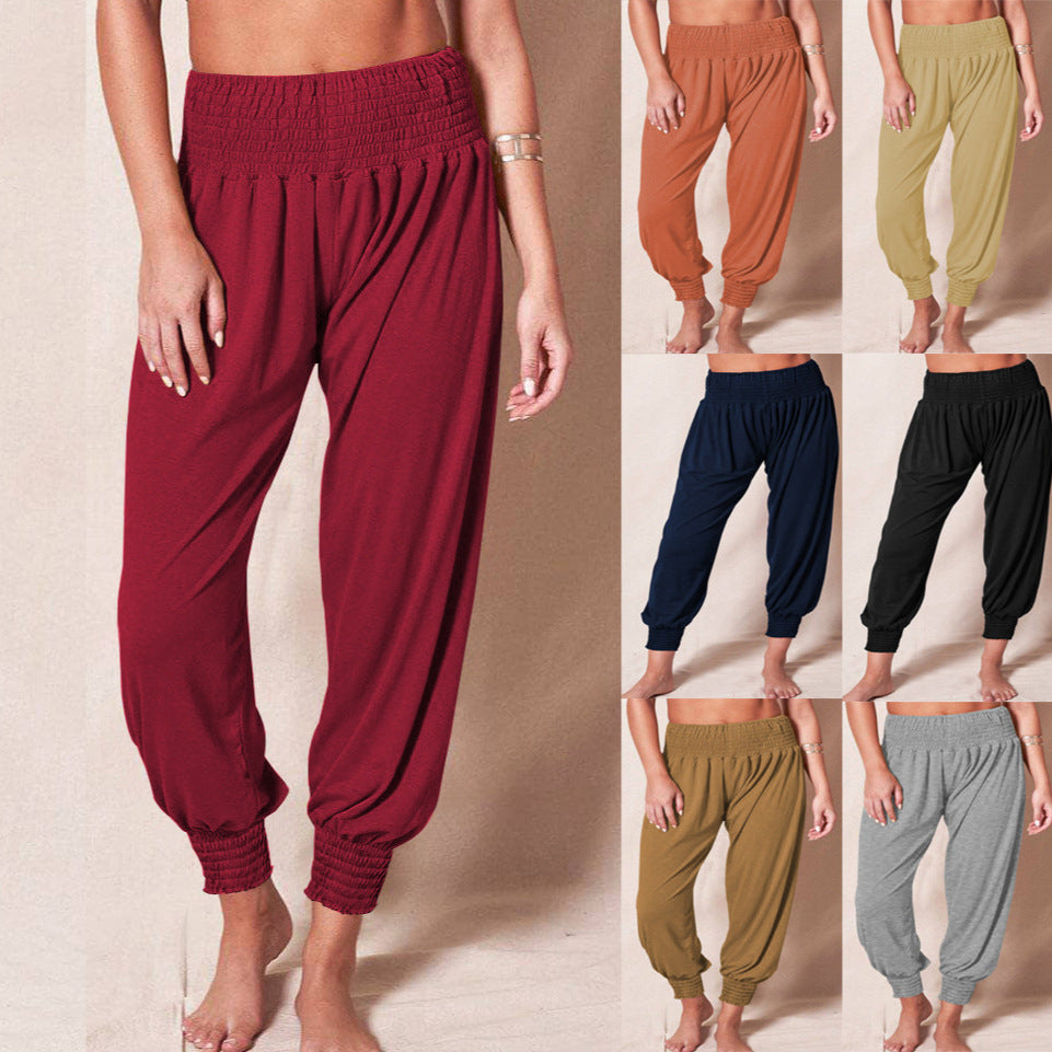 Women's Elastic Waist Jogger Pants – Relaxed Ankle Cuff Leisure Trousers