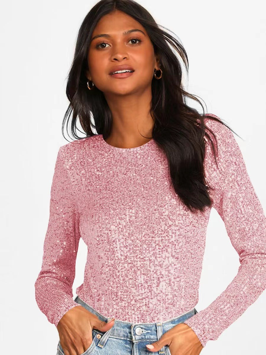 Women's Sequin Bodysuit – Sparkle Long Sleeve Party Bodysuit