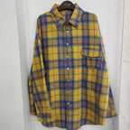 Women's Oversized Check Blouse – Relaxed Button Front Shirt Blouse