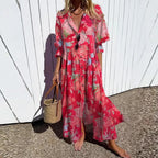 Women's Floral Maxi Dress – Relaxed Flowy Summer Dress