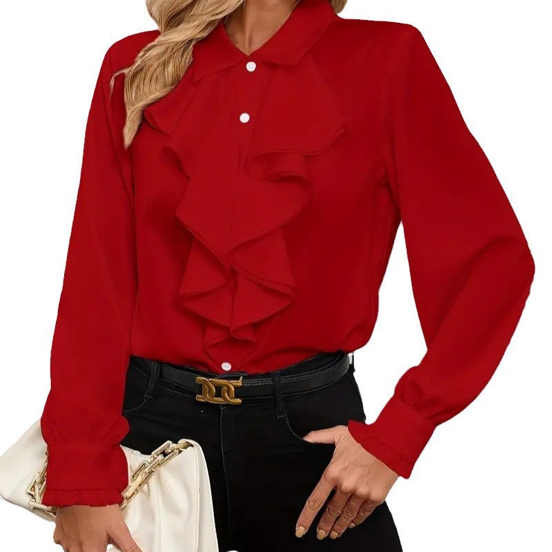 Women's Dressy Ruffle Blouse – Elegant Sleeve Blouse