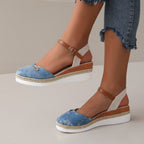 Women's Wedge Sandals with Braided Upper and Slip-Resistant Sole